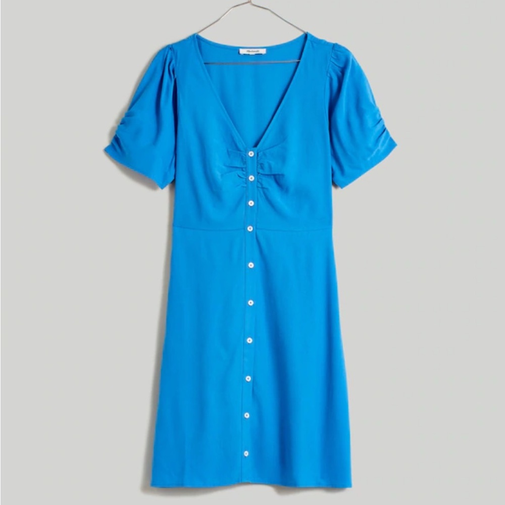 BRAND NEW Madewell V-Neck Button-Front Mini Dress